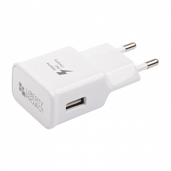 Сетевое зарядное устройство "LP" с выходом USB Fast Charge + кабель USB Type-C 5В-2.1А, 9В-1.67A (белый, коробка)